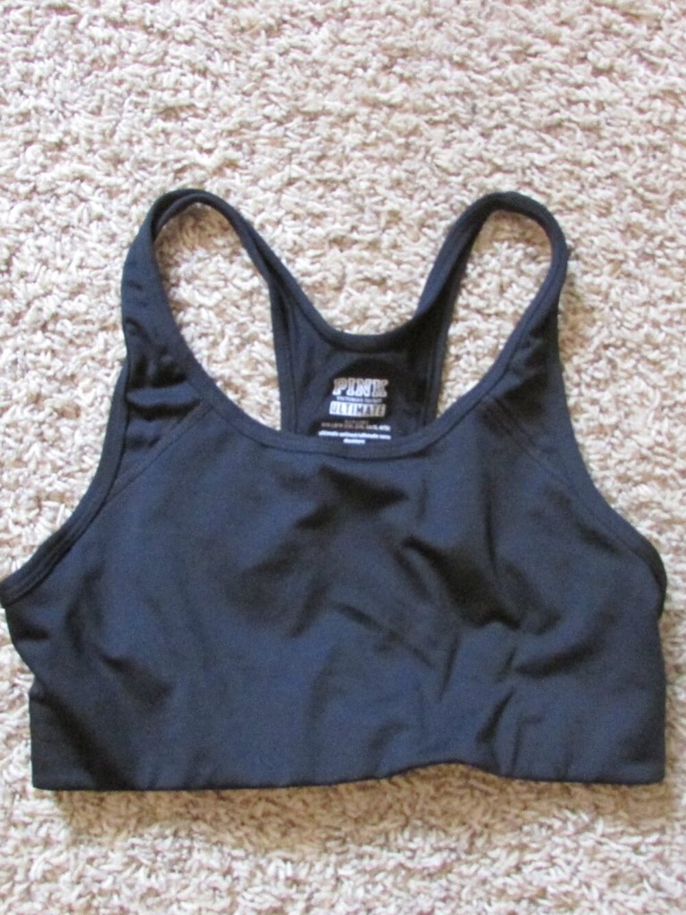 Pink Victoria's Secret Ultimate Small Black Sports Bra No Padding Pull On